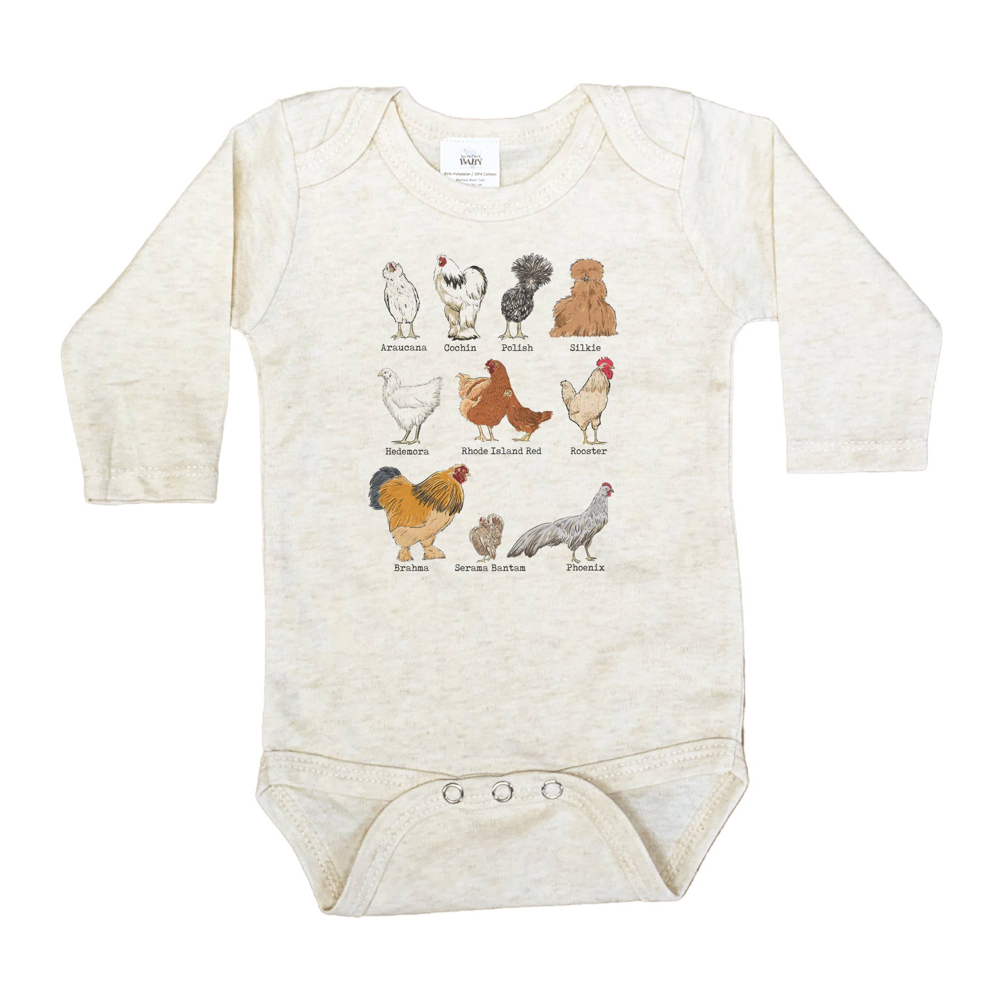 Barefoot Baby - Wholesale Bodysuit (Non-Footed) - Baby - Chicken Breeds Country Farm Baby Western Newborn Clothes1
