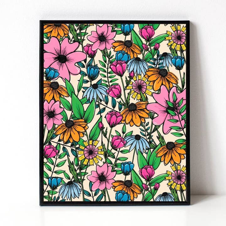 Wildflowers 8x10 Art Print for wholesale by Katie Vaz Design