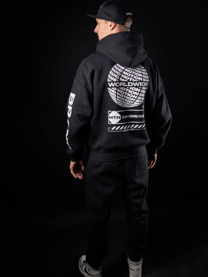 The Motion Brand - Wholesale Hoodie - Men's - Black Worldwide Hoodie5