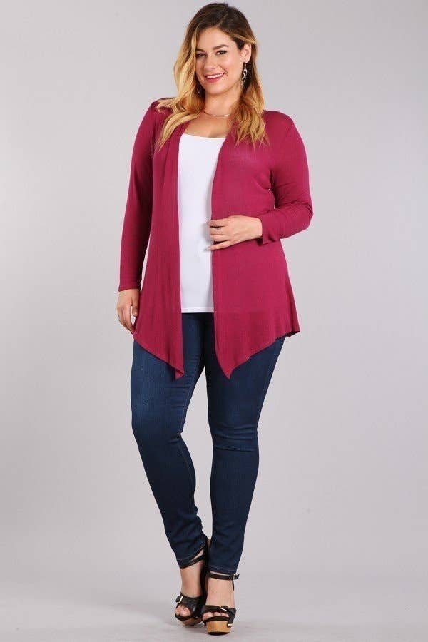 Chris & Carol Apparel - Wholesale Cardigan - Women's - X9029-140 Essential Plus Size Knit Cardigan27