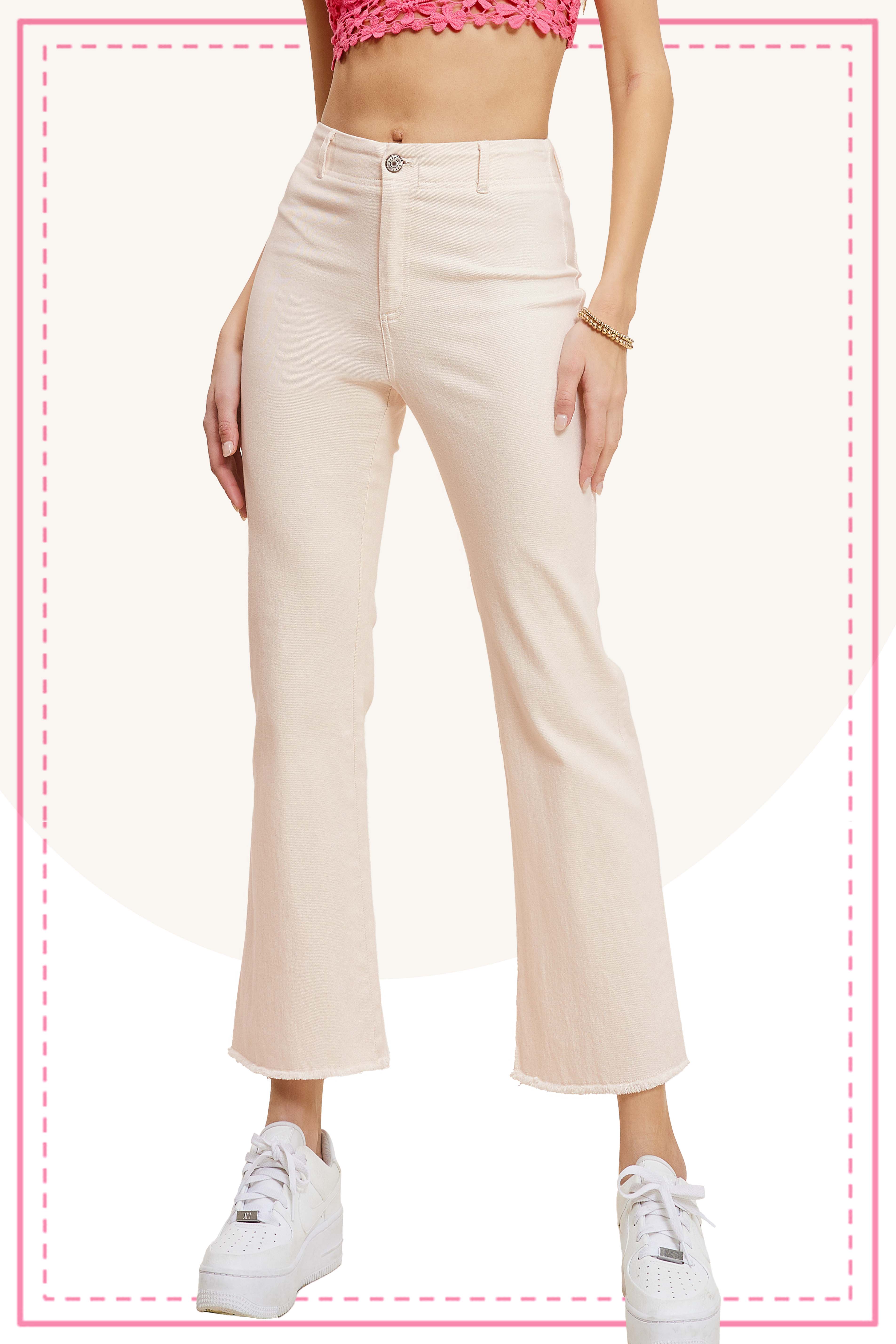 La Miel - Wholesale Pants - Women's - MCP3113-Soft Washed Stretchy High Waisted Flare Pants46