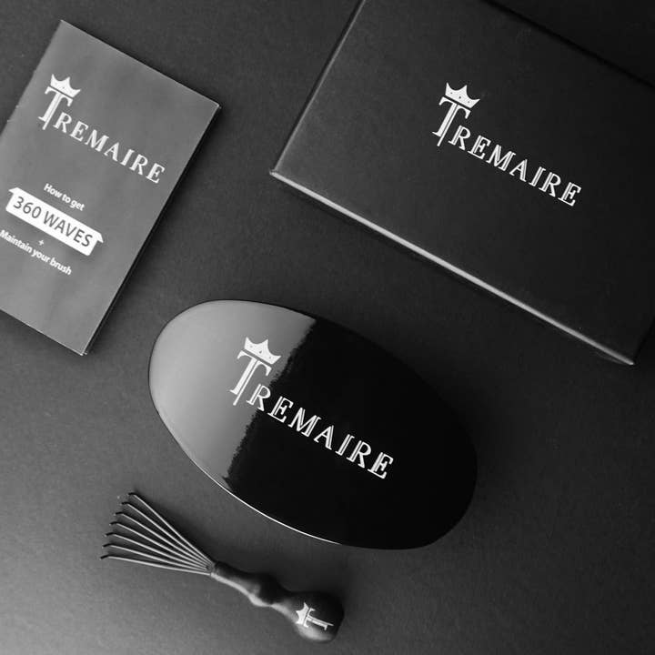 Tremaire - Wholesale Hair brush/comb - T01 - Tremaire Hard Curve Wave Brush - Black4