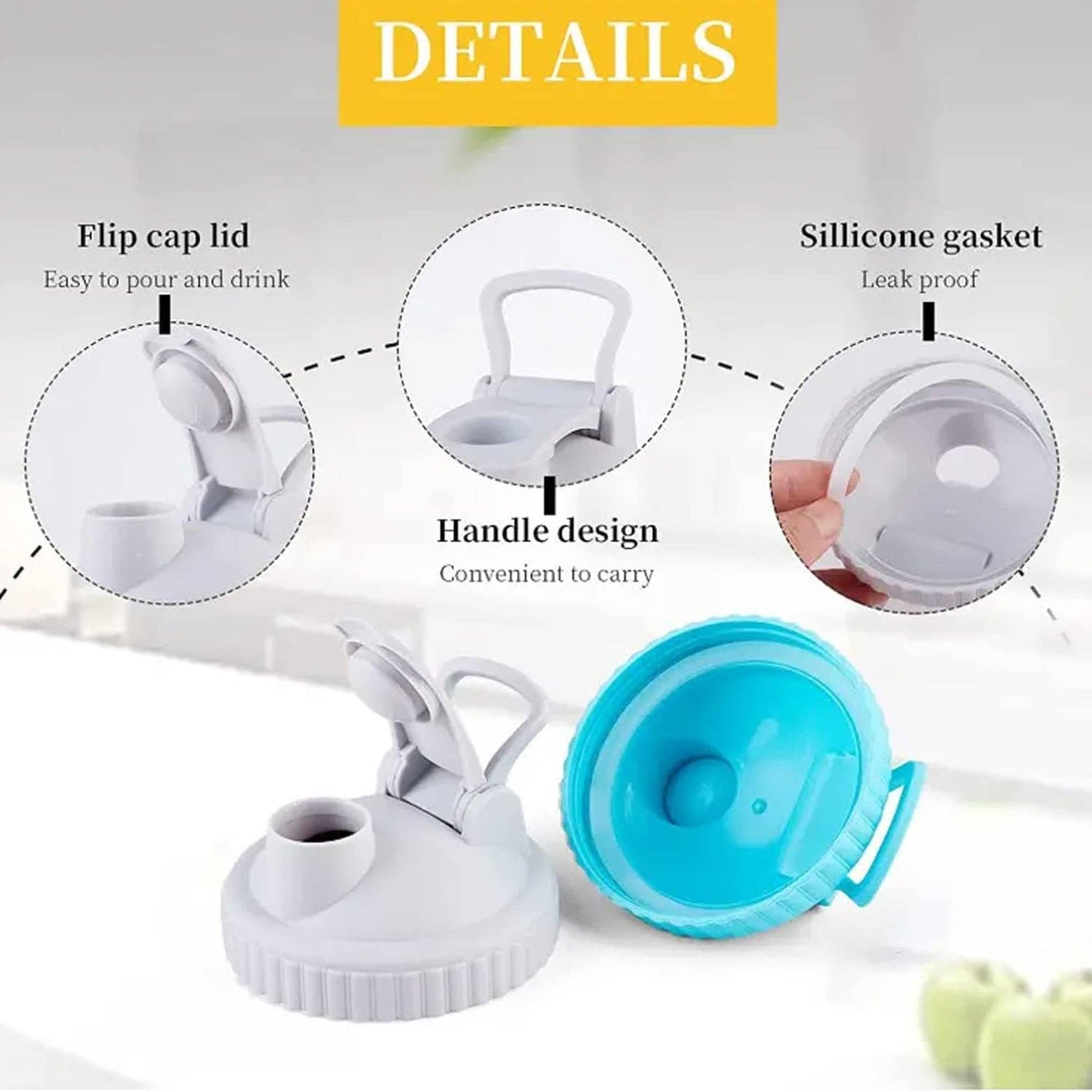 Vigor Path – Großhandel Lebensmittelbehälter – 2er-Pack Weithals-Einmachdeckel mit Klappverschlüssen für Einmachgläser - Wiederverwendbar, auslaufsicher und ideal zum Ausgießen von Milch, Kaffee, Limonade und mehr (Gläser nicht enthalten) - Schwarz6