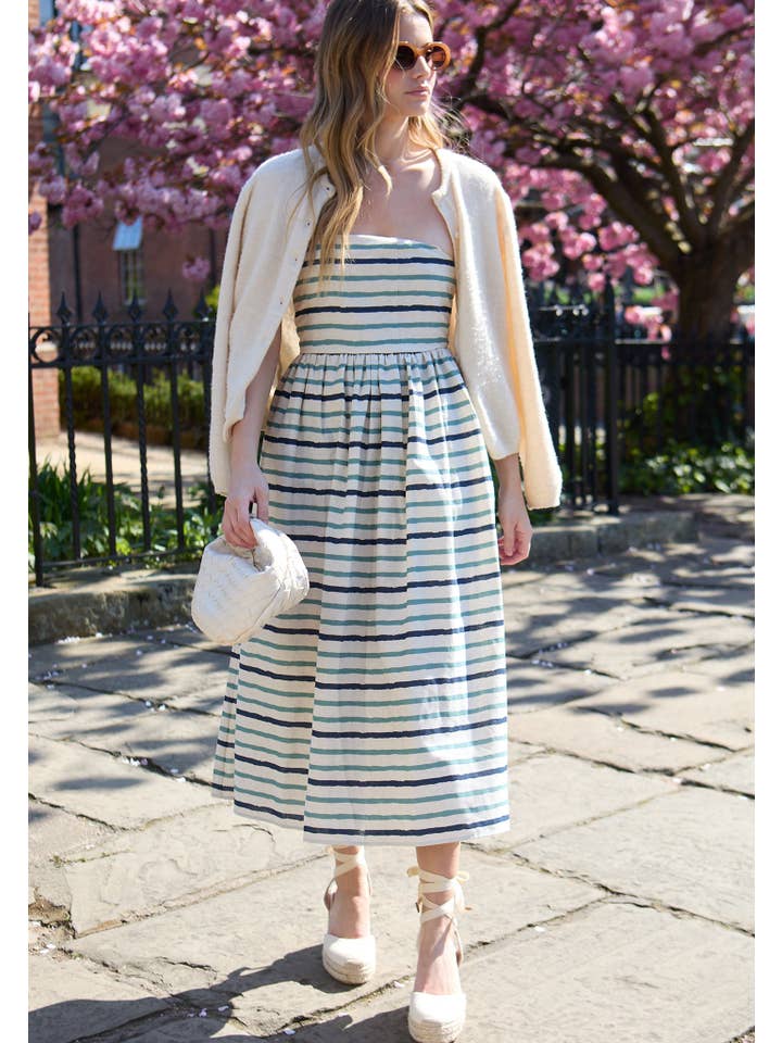 Lily and Lionel – wholesale Dress – Women's – Regatta Sleeveless Bardot Neck Midi Dress In Multi1