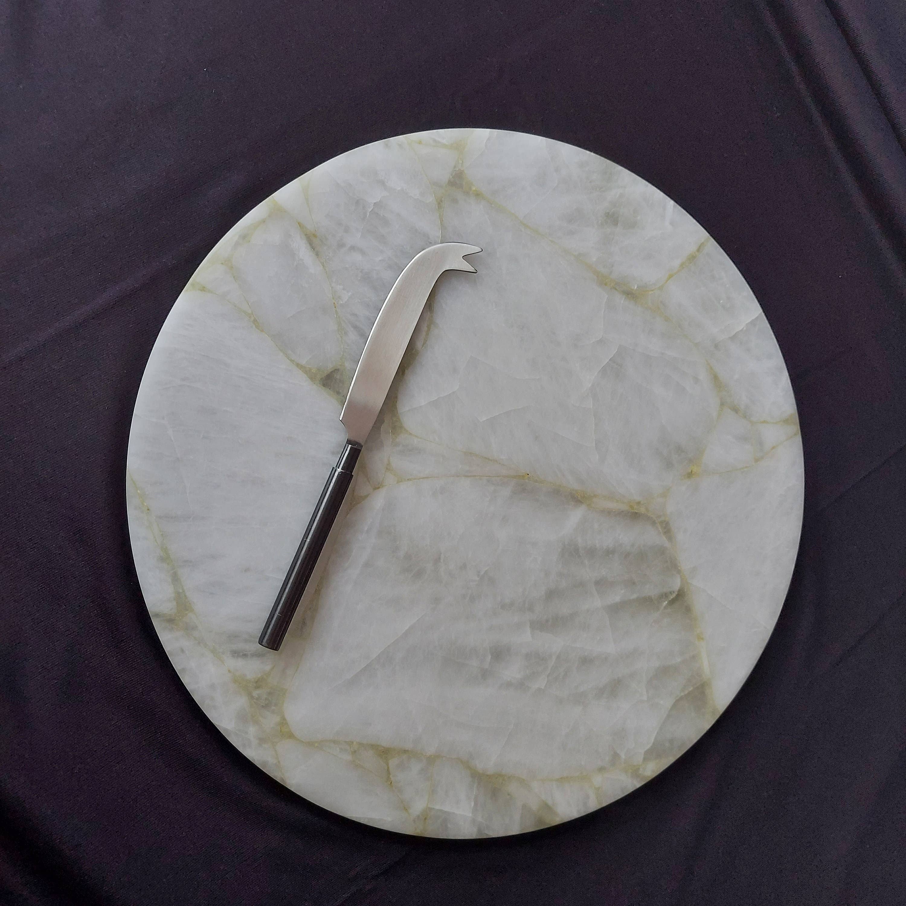 Serein Wellness - Wholesale Decoratief dienblad - dienblad van kristalagaat, 14" rond natuurlijk kristalkwartskartbord5