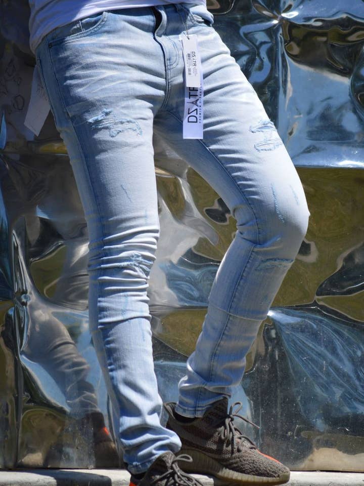 Premium Disaster - Wholesale Jeans - Men's - SUPER STRETCH DENIM - SLIM FIT - ICE BLUE (DZTR-278)
