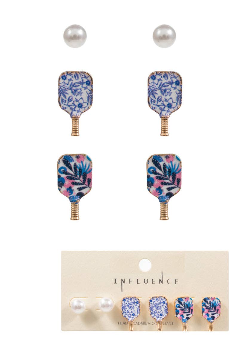 Designature New York – Brincos de pino por atacado – Brincos Desportivos Pickleball com estampa esmaltada com 3 conjuntos1