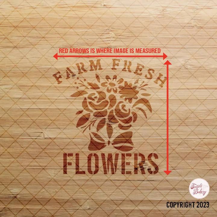 Textile Bakery LLC - Wholesale Stencil/Craft Die - Farm Fresh Flowers Stencil, Floral Art Craft Stencil - SF131