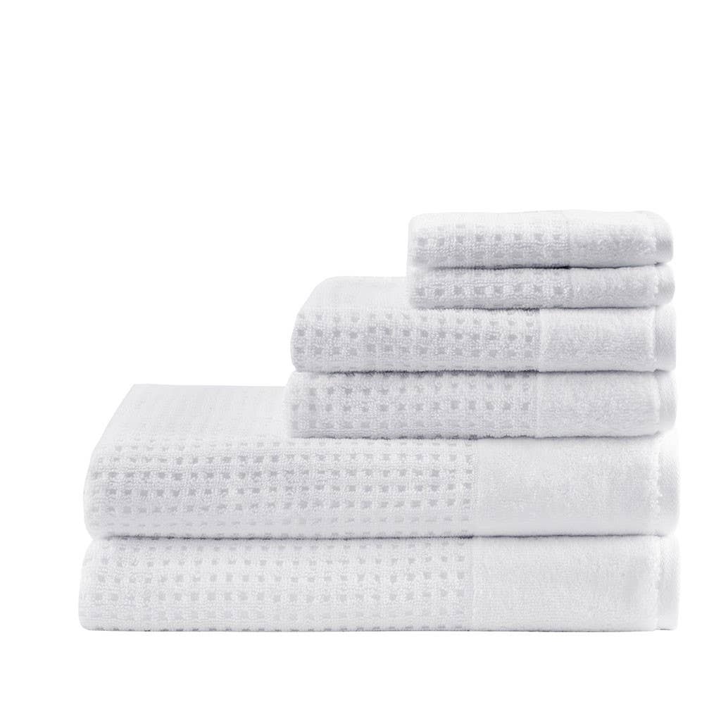 Olliix - Wholesale Towel Set - Spa Waffle 6-Piece Bath Towel Set [Certified], White2
