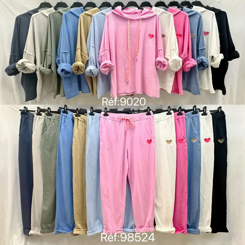 Mimi & Gogo - Wholesale Hoodie - Women's - Embroidered heart hoodie @9020_SweatCoeur8