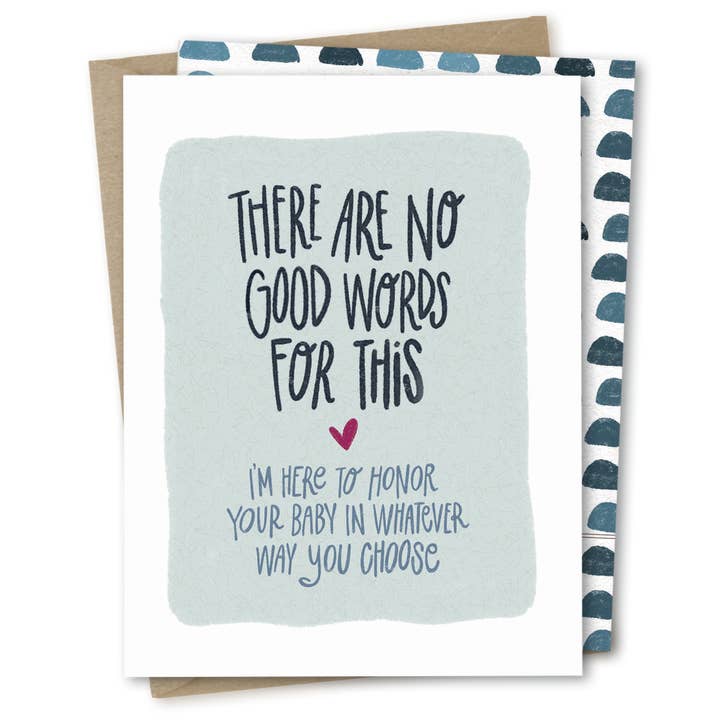 The Noble Paperie – wholesale Sympathy card – No Good Words | Miscarriage Sympathy Baby Loss Support Card5
