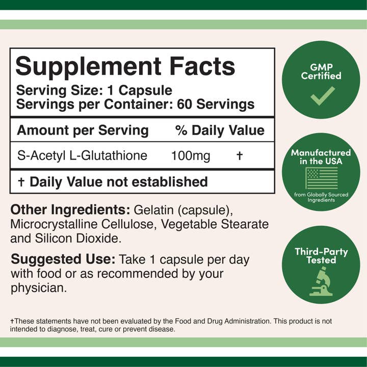 Double Wood Supplements - Wholesale Oral Supplement/Vitamin - S-Acetyl L-Glutathione