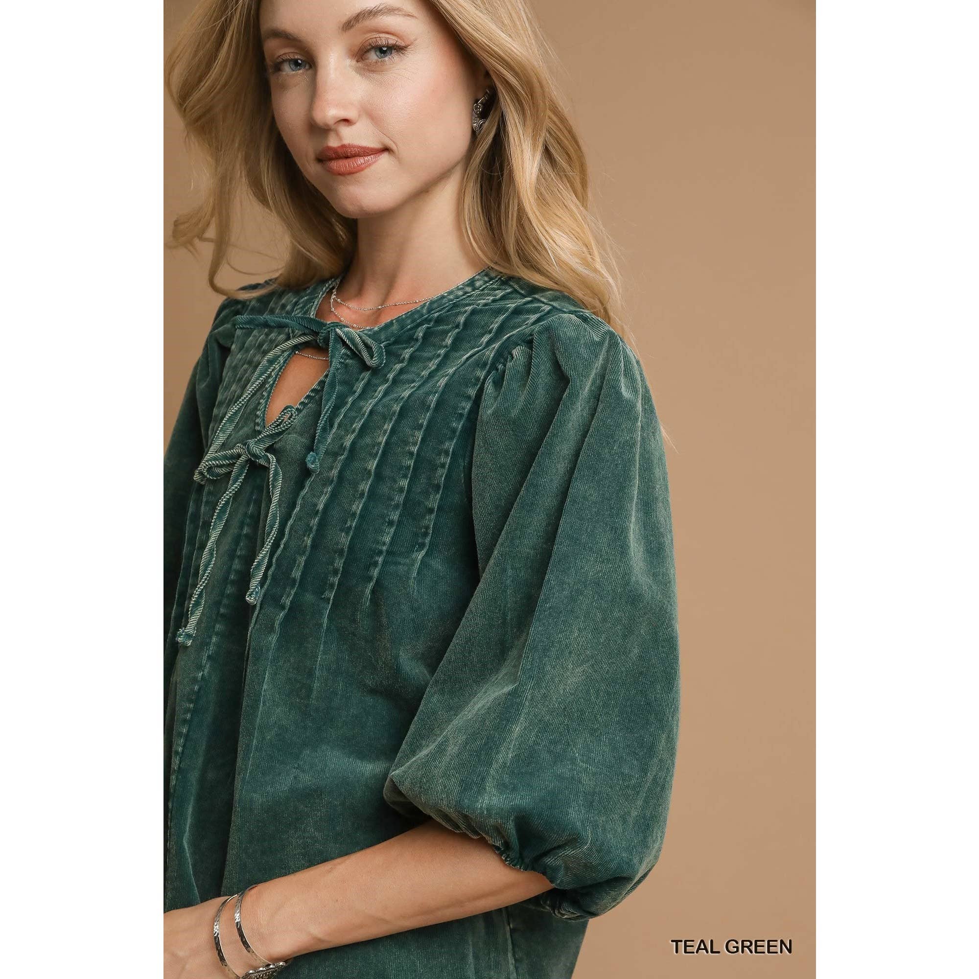 STYLE USA - Wholesale Tuniek - Dames - Corduroy blouse met pofmouwen9