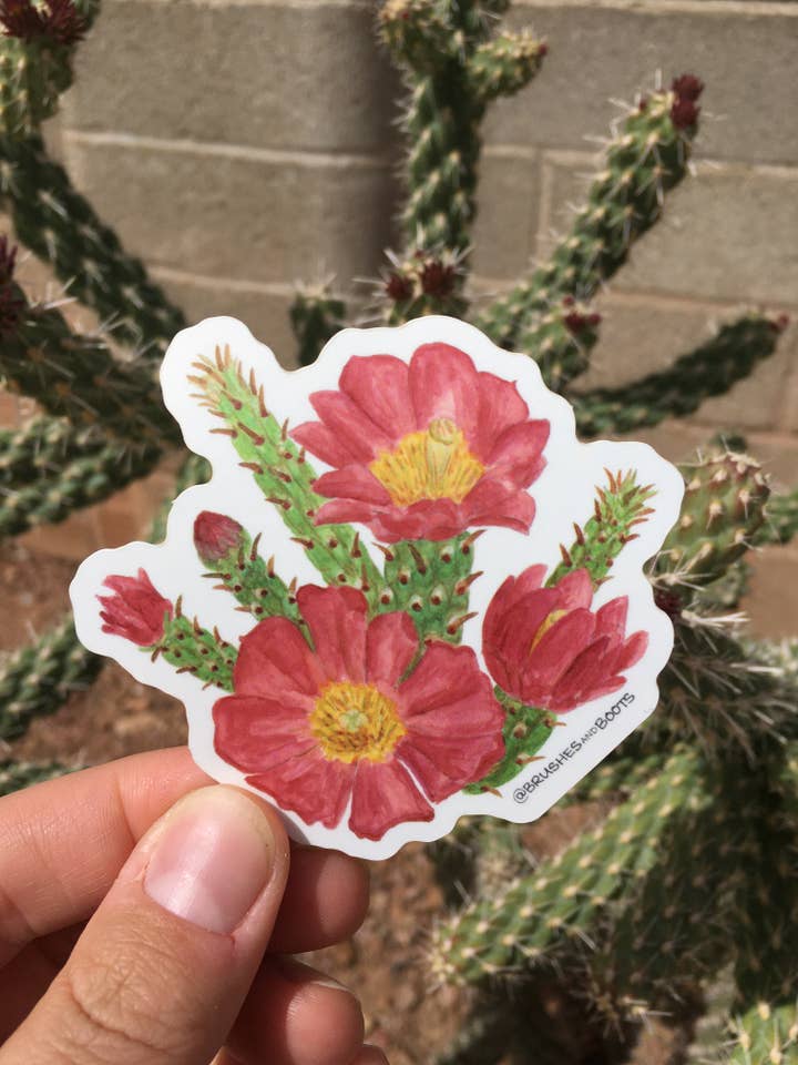 Autocollant en vinyle Staghorn Cholla pour la vente par Brushes and Boots