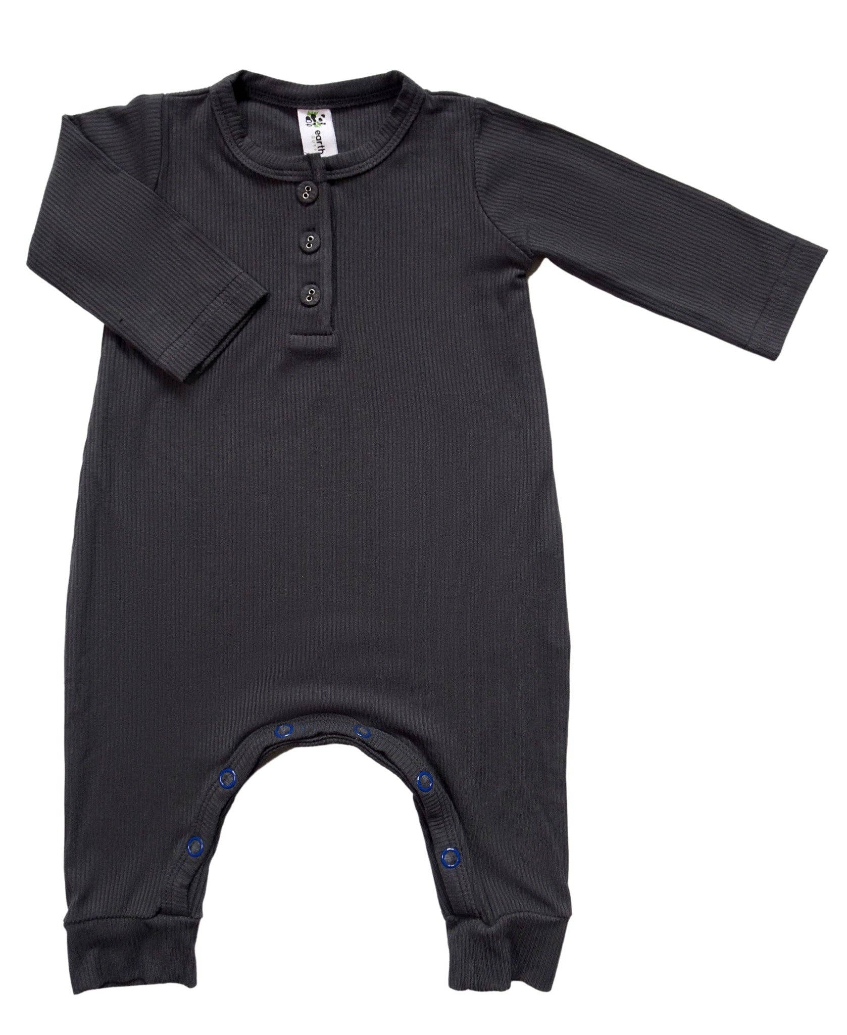 Earth Baby Outfitters - Wholesale Jumpsuit - Baby - Bamboo Ribbed Long Sleeve Henley Romper5