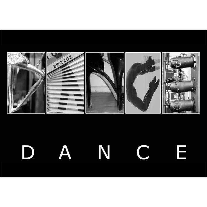 DANCE_01 Biglietto di auguri con fotografia dell'alfabeto per la vendita all'ingrosso da parte di PhotoWord Art