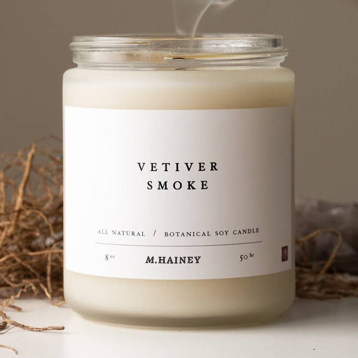 Vetiver Smoke Essential Oil Candle for wholesale by MIZU