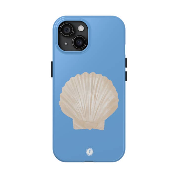 Light Blue Seashell Painting Phone Case for wholesale by Thursday’s Child Creative Studio