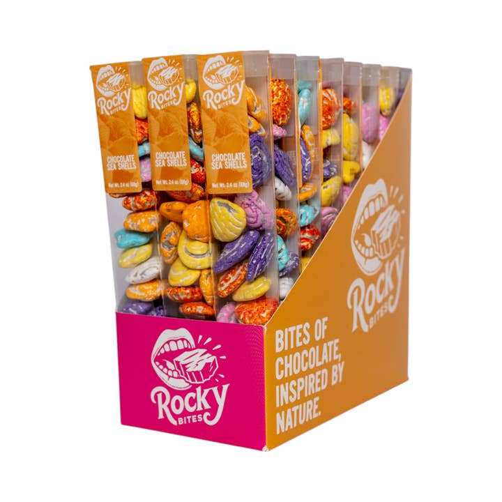 Sunflower Food Company - Wholesale Chocolate Covered Sweets - Chocolate Sea Shells, 2.4 oz. Tubes1