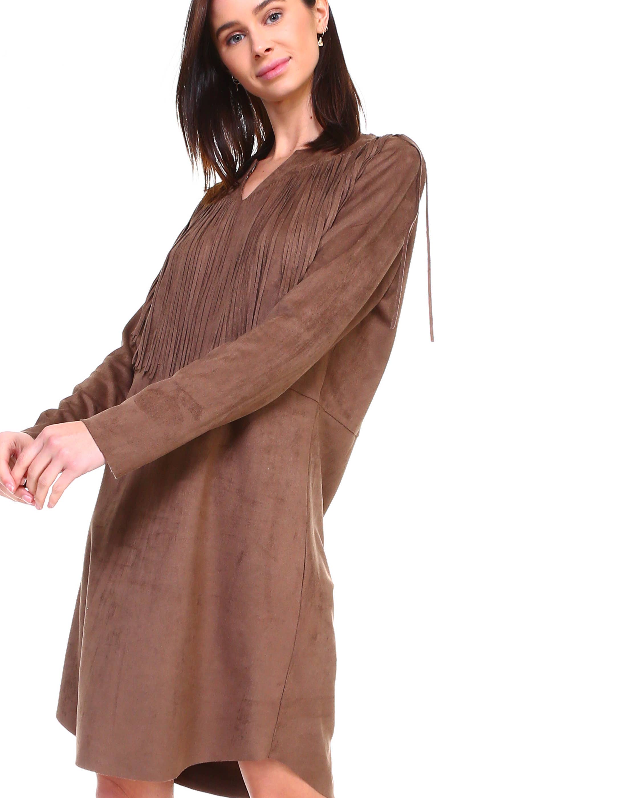 Joh Apparel - Wholesale Dress - Women's - Angie Stretch Suede Tunic Dress5
