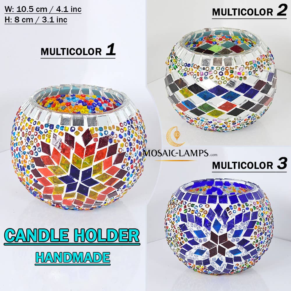 Mosaic Lamps - Wholesale Candle Holder - Turks Color, Turkish Mosaic Candle Holders, Votive Candle36