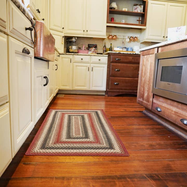 Homespice Decor - Wholesale Area Rug - Homespice Chester Rustic Barn Red Jute Braided Rugs