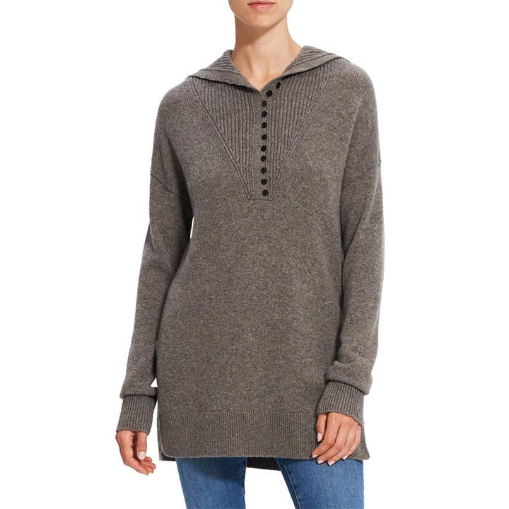 Sjalkrave Knap Front Cashmere Sweater for engroshandel hos Khangri Textiles