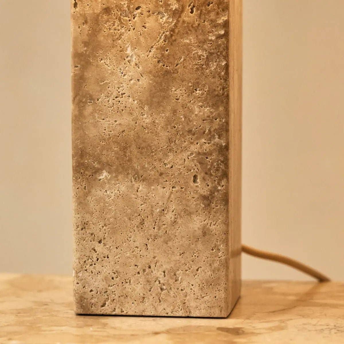 Tavellio - Wholesale Accent/desk lamp - Rosie Travertine Lamp | Cotton Shade & Elegant Design6