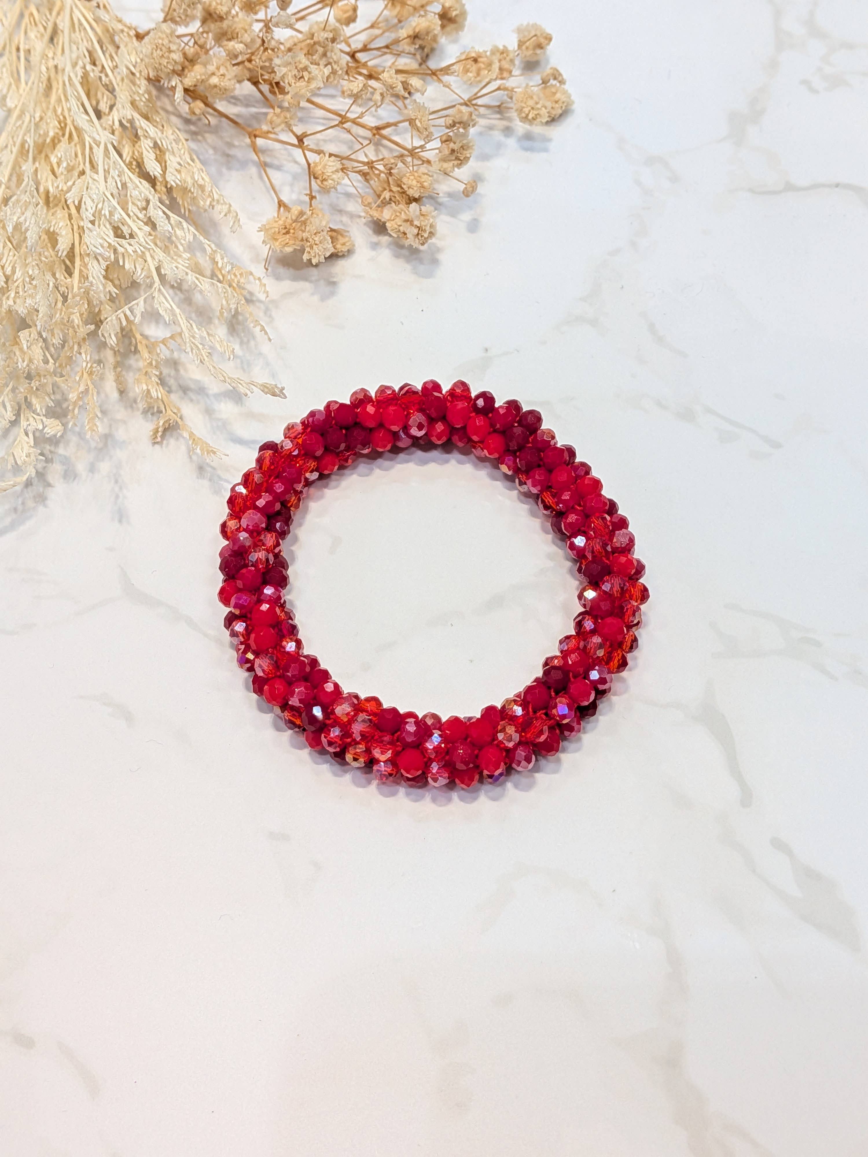 LOLO & YAYA - Wholesale Link & Chain Bracelet - Red-tone crystal effect bracelet31