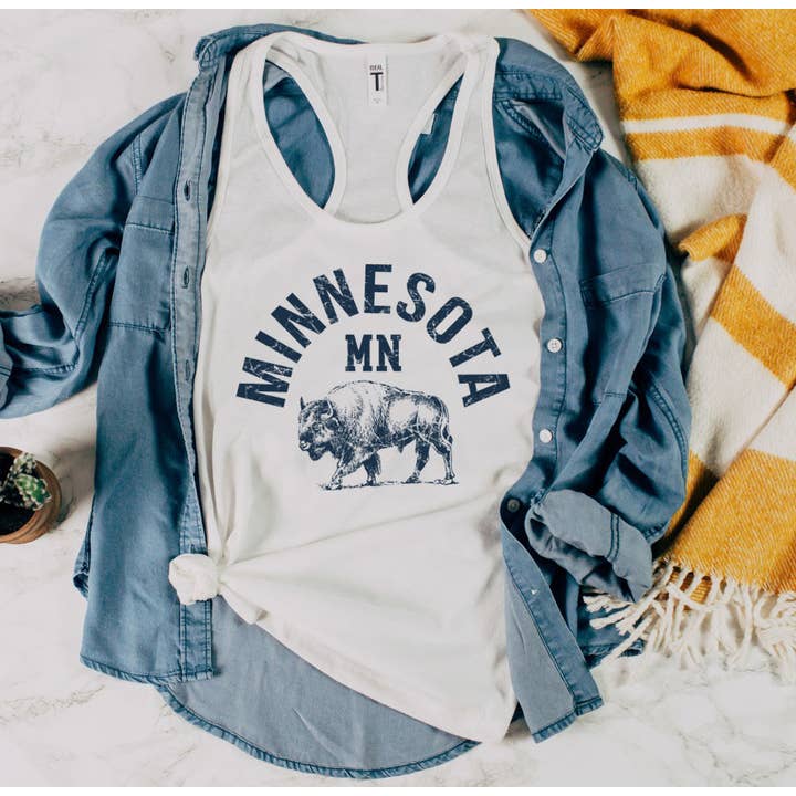 Canotta MINENSOTA Graphic Racerback per la vendita all'ingrosso da parte di Shamaim