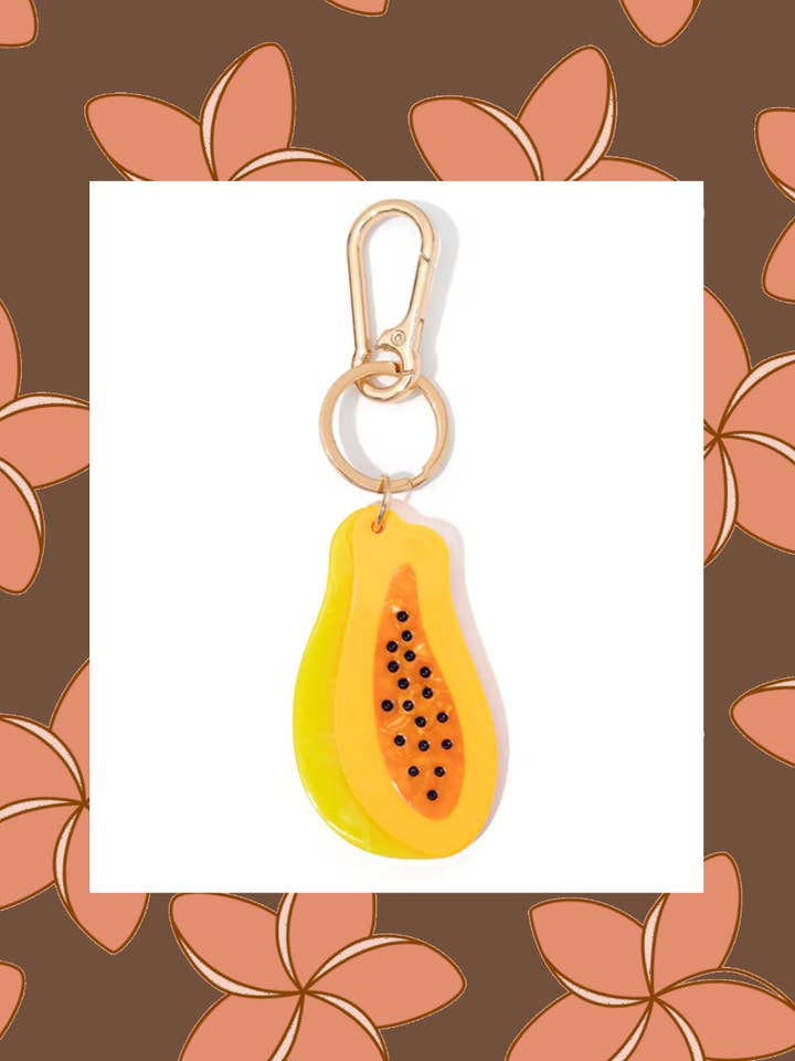 Papaya Keychain for wholesale by The Coconut Collective