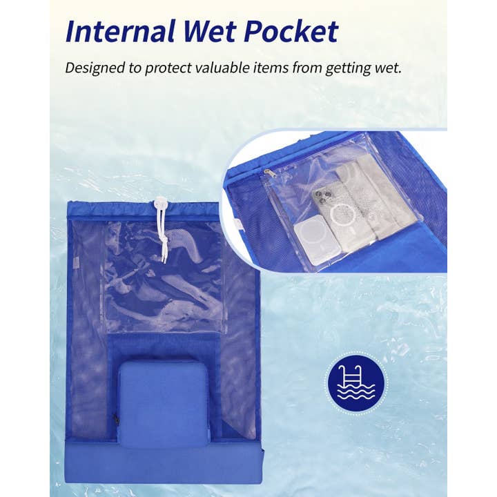 wandf - Wholesale Beach Bag - Mesh Drawstring Bag Swim Bag Quick-Dry Shoulder Strap35