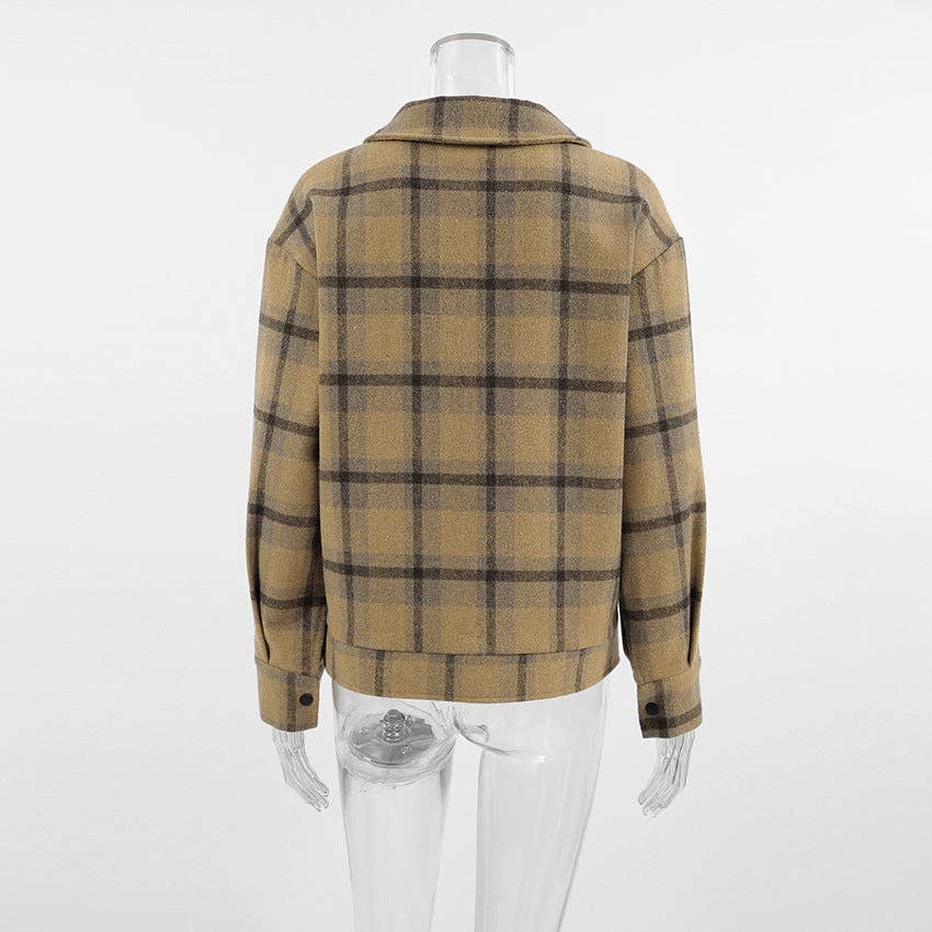 Marayn – wholesale Rock - Dam – Rysk rutig höstchic brunrutig oversized kappa3