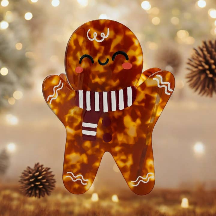 Homme en Pain d'Épices - Barrette pour la vente par FuchsiaPinks