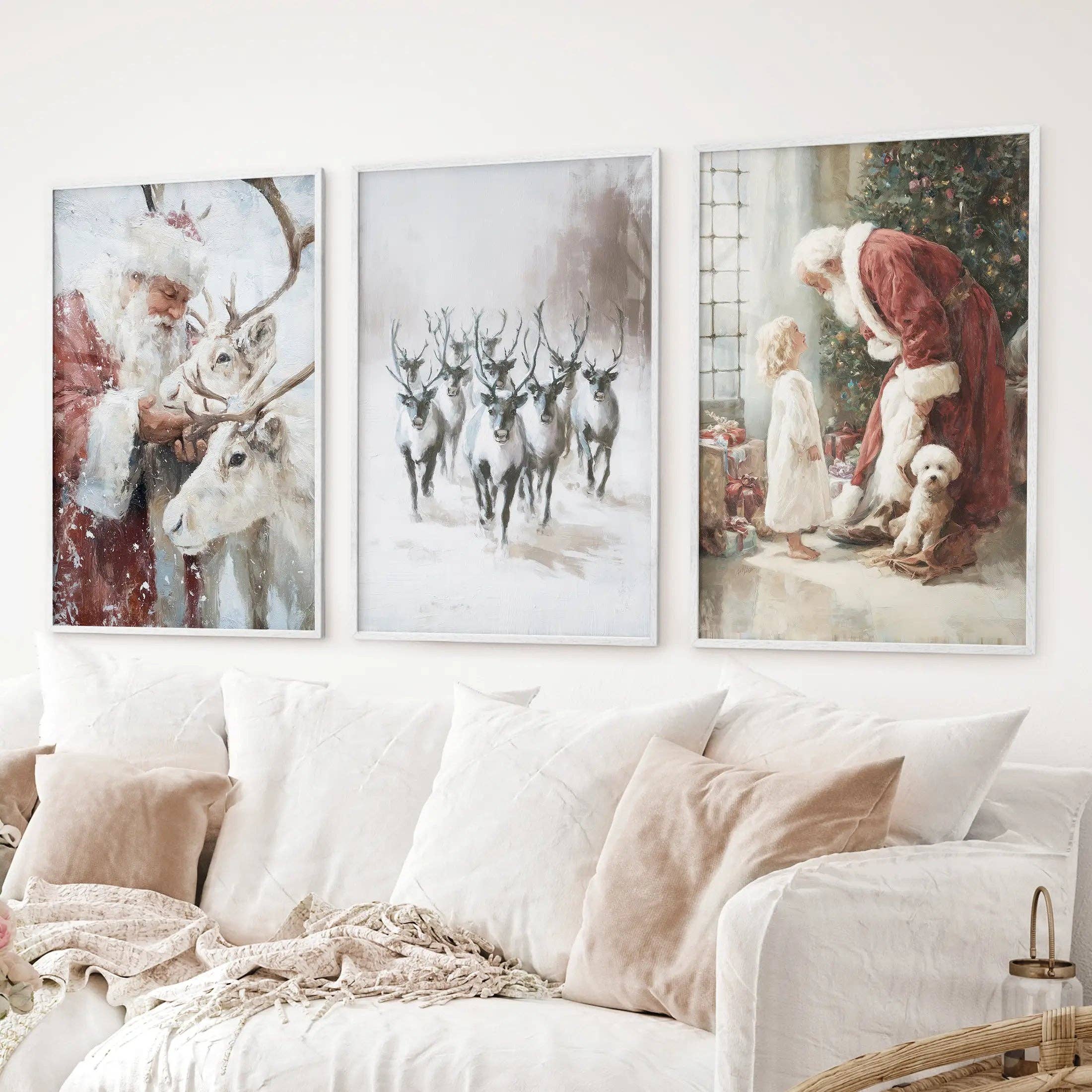 PrintSets.com - Wholesale Gallery Wall Set - Holiday Wall Art. Santa, Reindeer, Christmas Tree Print4