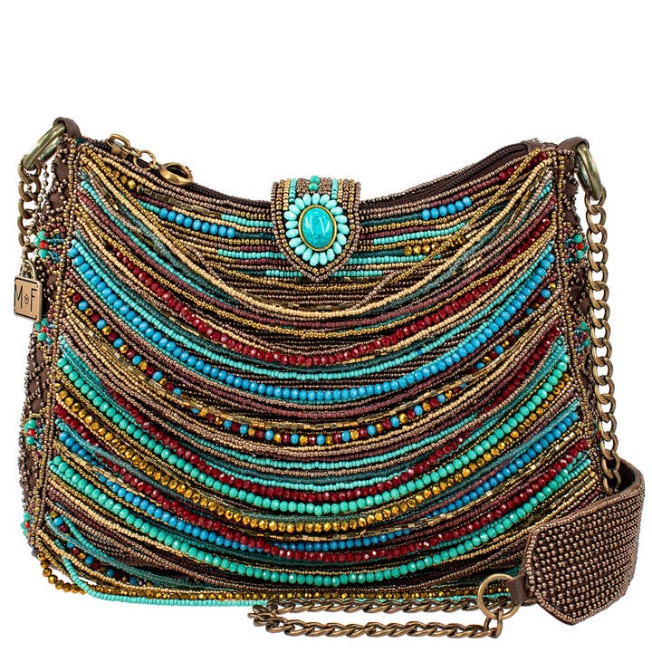 Mary Frances Accessories - Wholesale Crossbody Bag - Women's - Sway with Me Beaded Strands Southwestern Crossbody Handbag