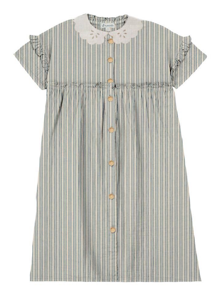 La robe de ferme Mary C à rayures françaises - Daybreak pour la vente par La Poulette