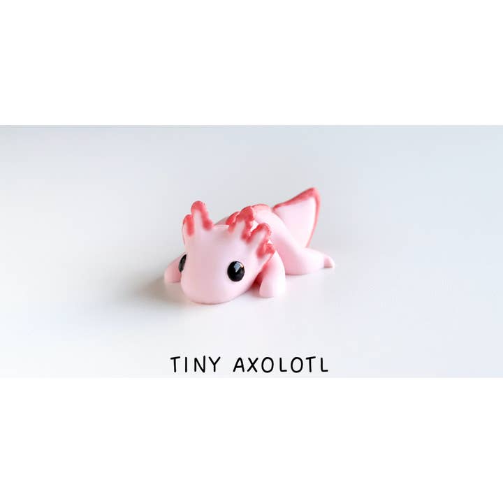 Great American Designs - Wholesale Fidget Toy - Kids - Tiny Baby Axolotl 3D Printed Toy, Articulated Fidget Toy