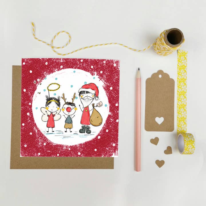 Tarjeta de Navidad, ¡La obra de Navidad! para venta al por mayor de Yellow Deer Designs