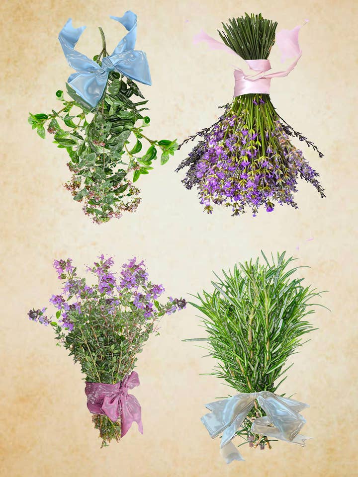 herbs 100% cotton floursack kitchen towel 18 x 24" for wholesale by Alphie and Ollie