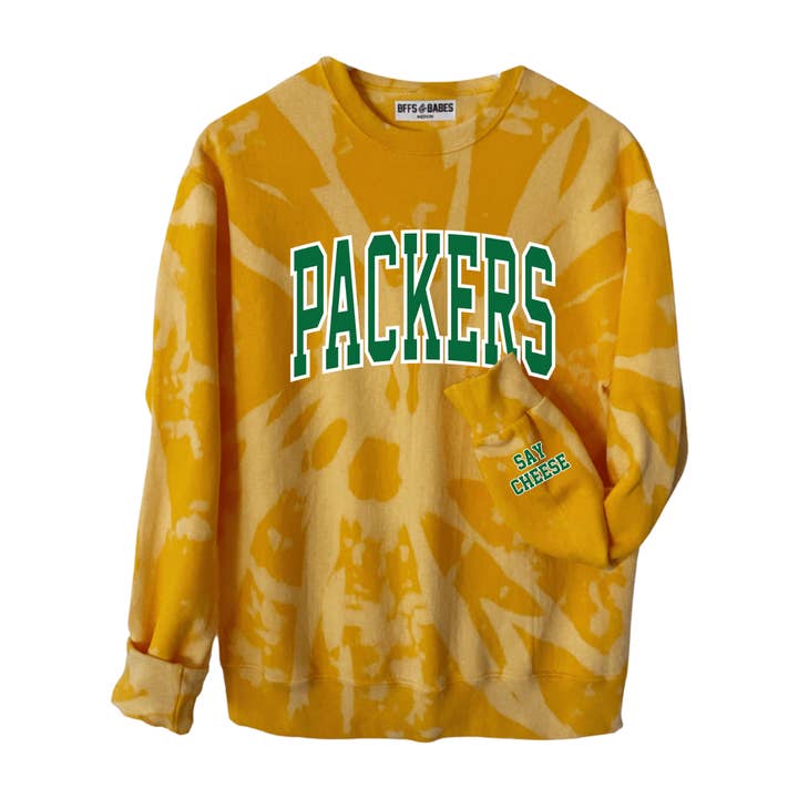 GO PACKERS ♡ tie-dye sweatshirt for wholesale by BFFS & BABES