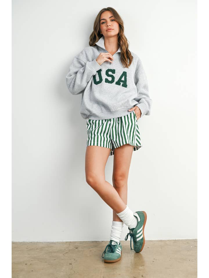 BUTTERMELON - Wholesale Sweatshirt - Women's - Quarter Zip Long Sleeve Top - BMT779514