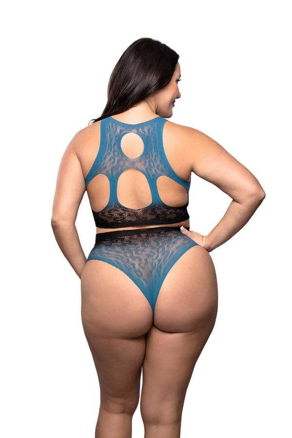 Black Blue Deep Dive Ombre Top & Panty for wholesale on Faire2