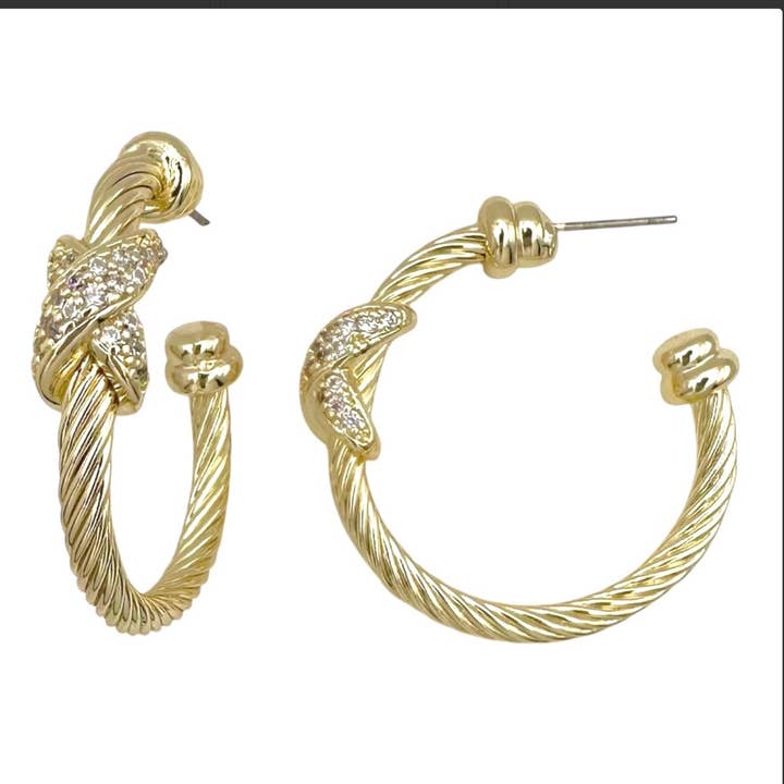 X Cable Hoops for wholesale by My Best Kept Jewelry