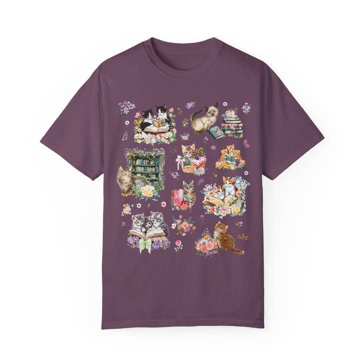 Bookish Cat Tee Shirt for wholesale by Opal and June