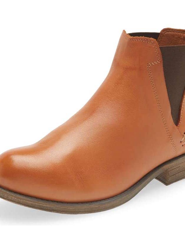 BOTTINE EN CUIR TREBLE - COGNAC pour la vente par Sheridan Mia