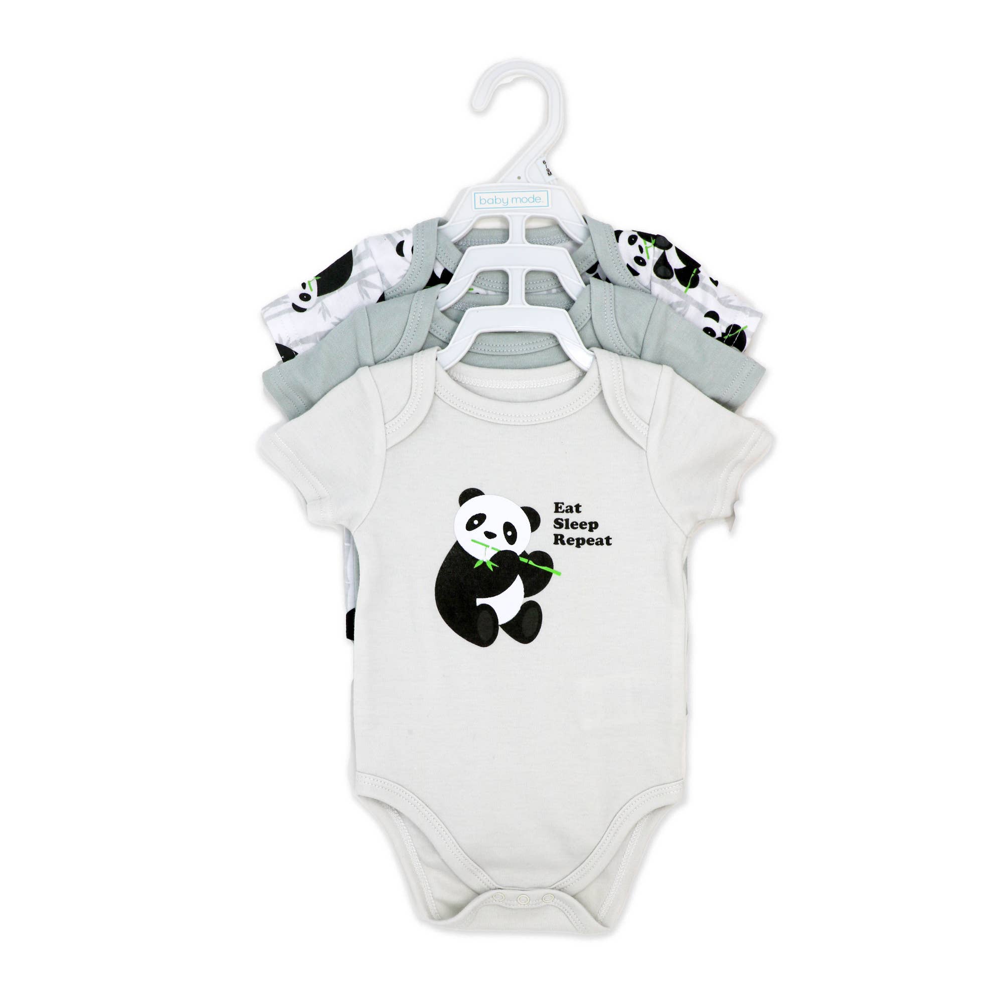 Rose Textiles - Venta al por mayor Body sin pies - Bebés - Body neutro, paquete de 3, diseño Panda1