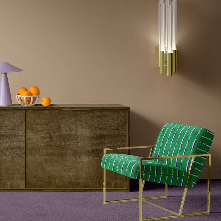 Reimagined by Anna Stark - Wholesale Fabric - 'Geometric 2' velvet stripe fabric (By the Metre) - Emerald