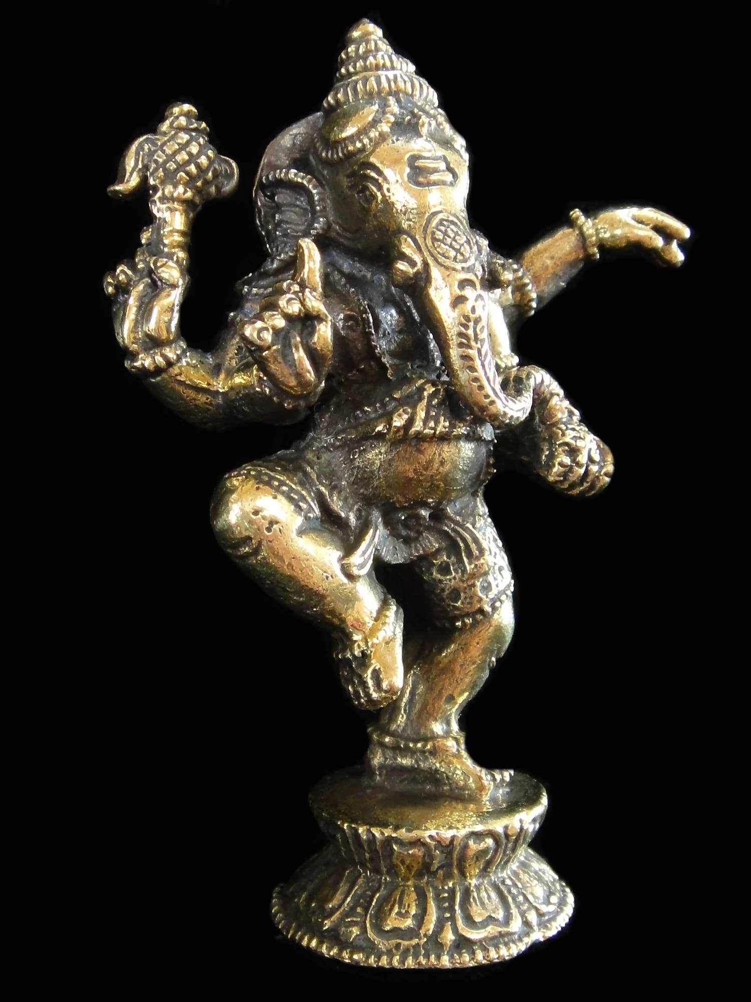 Tika - Wholesale Sculpture - Brass Deity Statuette - Large - Dancing Ganesh2