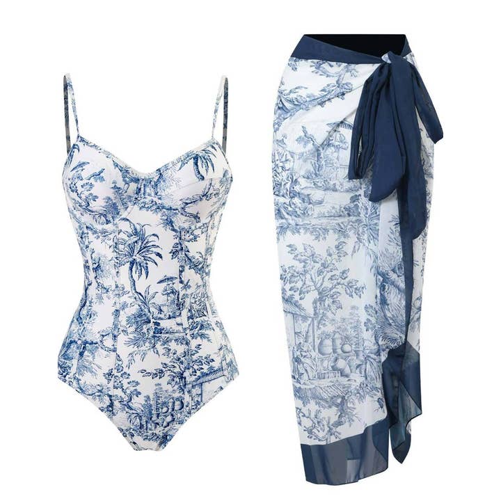 Sweetkama - Wholesale Two-piece swimsuit – Women’s - Two Shoulder One Piece Swimwear with Cover SKSW40113